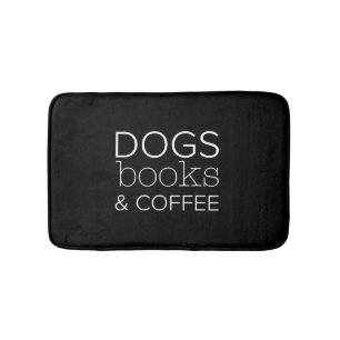 Dogs Books Coffee Bookworm Dog Mum Bath Mat