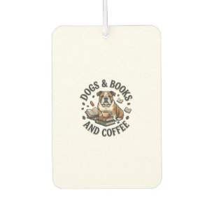 Dogs Books Coffee Bulldog Stack Cup_1 Car Air Freshener