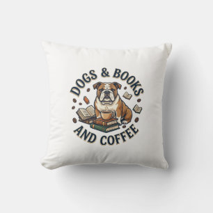 Dogs Books Coffee Bulldog Stack Cup_1 Cushion