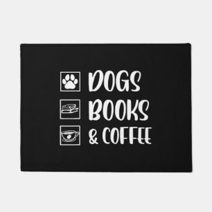 Dogs Books Coffee Funny Dog Doormat