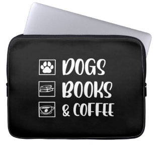 Dogs Books Coffee Funny Dog Laptop Sleeve