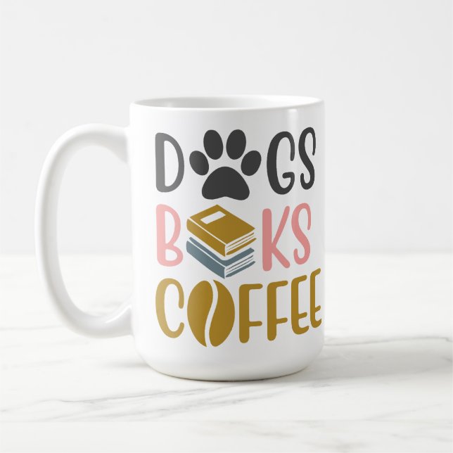 Dogs books coffee mug (Left)