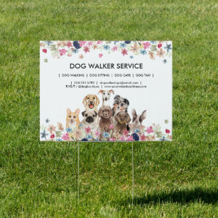 Dogs Breeds Cute Puppies Open Party Brand Garden Sign