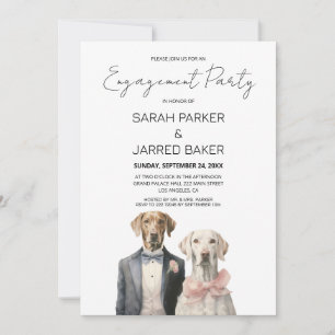 Dogs Bride & Groom Engagement Invitation