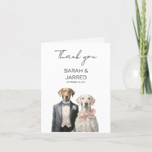 Dogs Bride & Groom Wedding Thank You Card