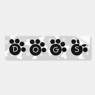DOGS Bumper Sticker-Blue Sticker