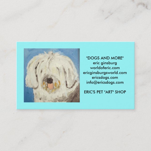 dogs by eric ginsburg business card (Front)