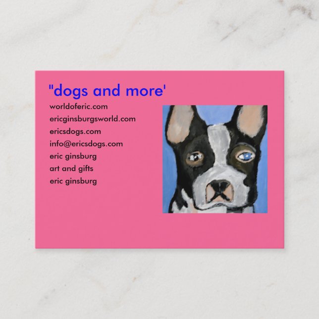 dogs by eric ginsburg business card (Front)