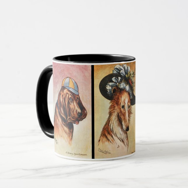 Dogs, cartoon triptych mug (Front Left)