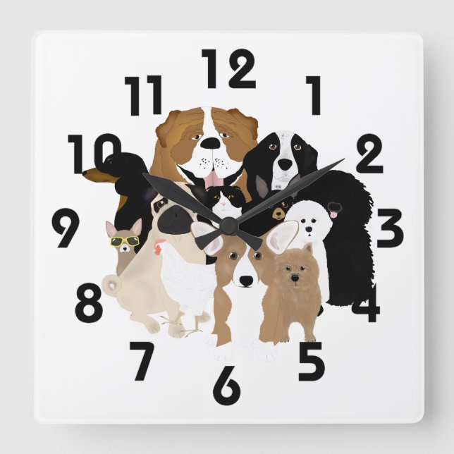 Dogs, Cat, Chicken Clock (Front)