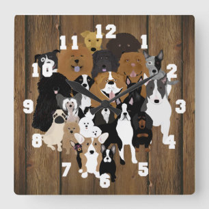 Dogs, Cat, Chicken Wall Clock