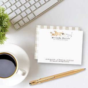 Dogs & Cat Personal Stationery Note Card