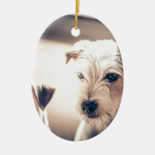 dogs ceramic tree decoration