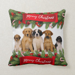 Dogs Christmas Photo Cushion