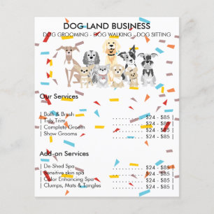 Dogs confetti rainbow flyer