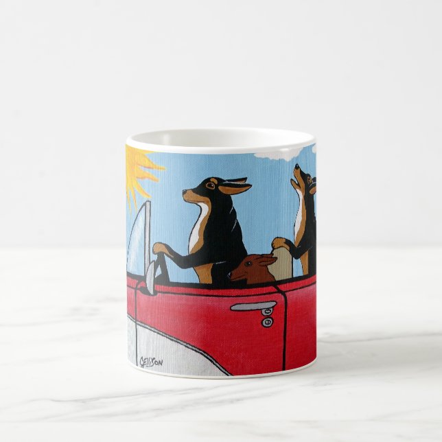 Dogs Cruising Coffee Mug (Center)