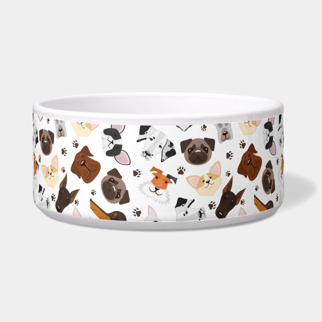 Dogs Design Large Pet Bowl (Front)