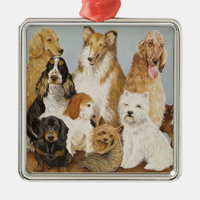 Dogs' Dinner Metal Tree Decoration (Front)