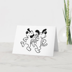 DOGS DOING THE HAPPY DANCE JUST FOR YOU CARD