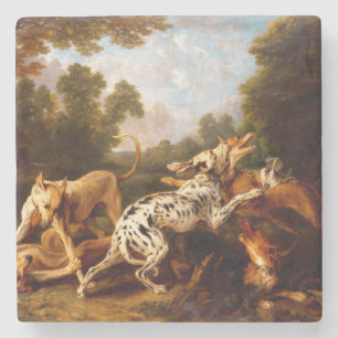 Dogs Fighting (by Frans Snyders) Stone Coaster
