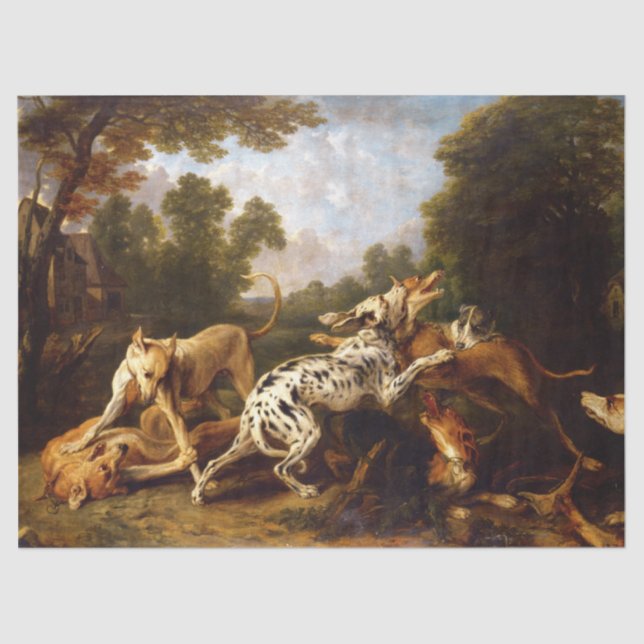 Dogs Fighting (by Frans Snyders) Tissue Paper (Front)