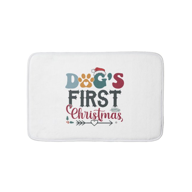 Dog's First Christmas Bath Mat (Front)