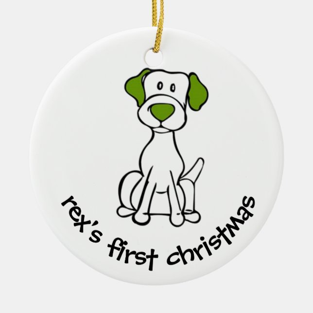 Dog's First Christmas Ceramic Tree Decoration (Front)