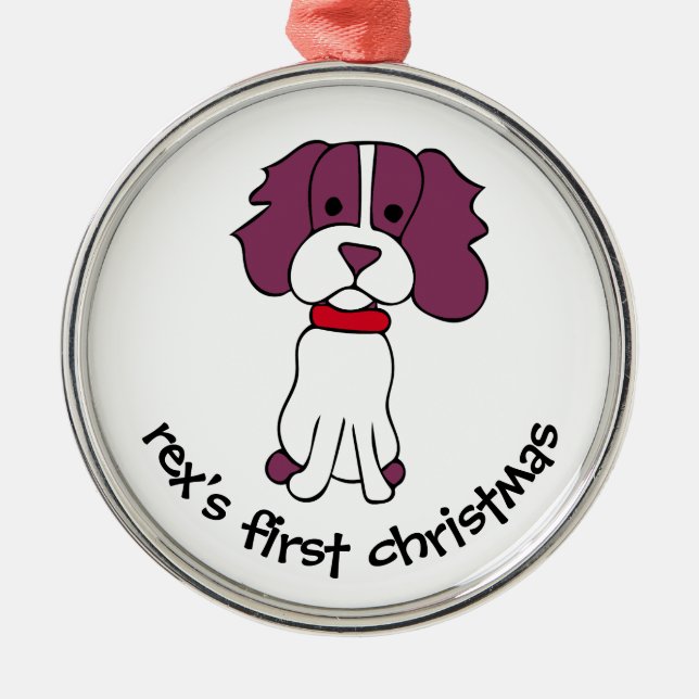 Dog's First Christmas Metal Tree Decoration (Front)