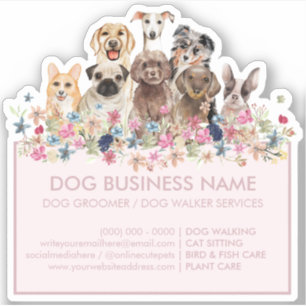 Dogs Flowers Blush Pink Rectangle Frame