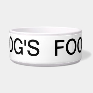 "DOG'S FOOD" Bold Text Bowl – Modern Typography