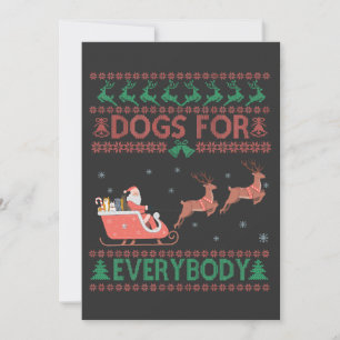 Dogs For Everybody Funny Ugly Christmas Sweater   Invitation