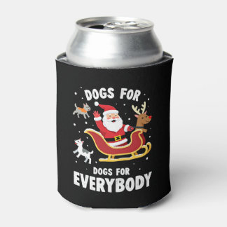 Dogs For Everybody Santa Funny Christmas Xmas (1) Can Cooler