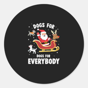 Dogs For Everybody Santa Funny Christmas Xmas (1) Classic Round Sticker