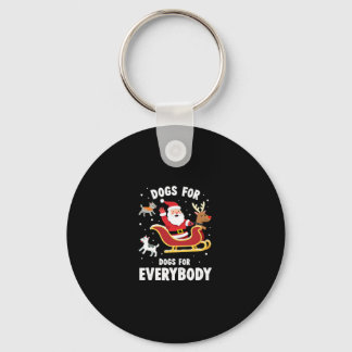 Dogs For Everybody Santa Funny Christmas Xmas (1) Key Ring