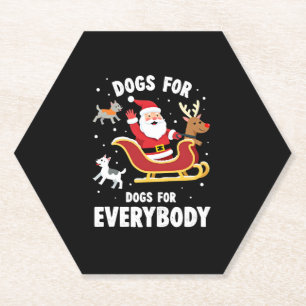 Dogs For Everybody Santa Funny Christmas Xmas (1) Paper Coaster