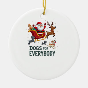 Dogs For Everybody Santa Funny Christmas Xmas (2) Ceramic Tree Decoration