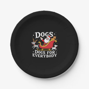 Dogs For Everybody Santa Funny Christmas Xmas (2) Paper Plate