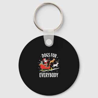 Dogs For Everybody Santa Funny Christmas Xmas (3) Key Ring