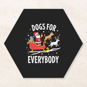 Dogs For Everybody Santa Funny Christmas Xmas (3) Paper Coaster