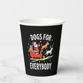 Dogs For Everybody Santa Funny Christmas Xmas (3) Paper Cups