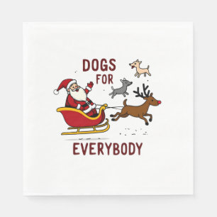 Dogs For Everybody Santa Funny Christmas Xmas Napkin