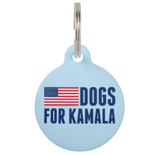 Dogs for Kamala Harris American Flag Pet Tag