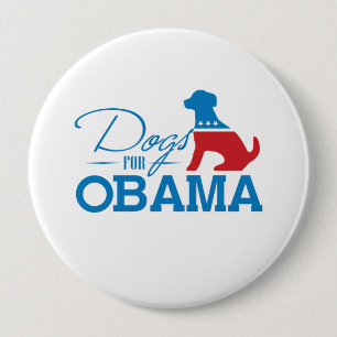 DOGS FOR OBAMA - -.png 10 Cm Round Badge