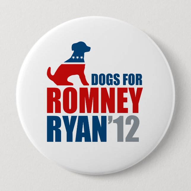DOGS FOR ROMNEY RYAN.png 10 Cm Round Badge (Front)
