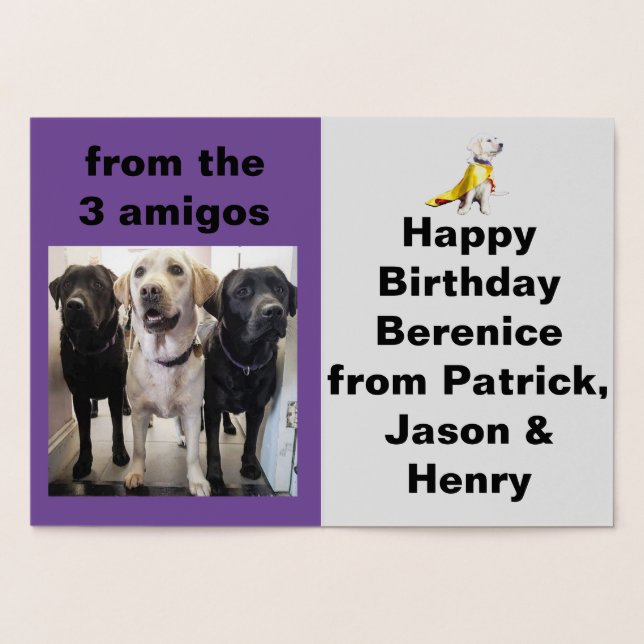 Dogs for the Disabled Customisable Foil Card (Inside)