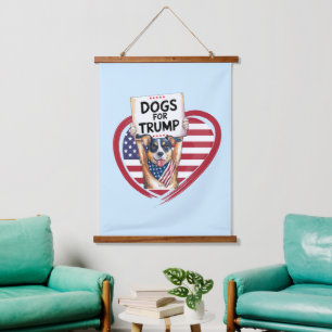 Dogs for Trump: Paw-litical Patriots Hanging Tapestry