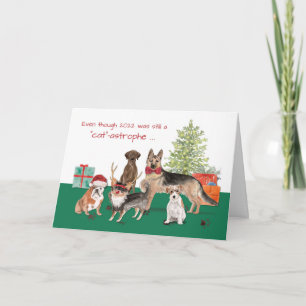 Dogs Funny New Year 2021 Old Year Catastophe Card