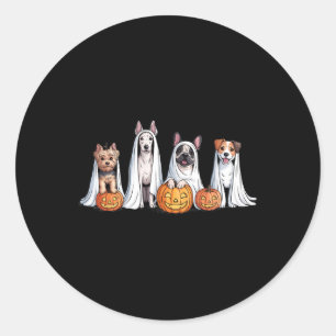 Dogs Ghosts Cute Dogs Dressed As Ghost Funny Hallo Classic Round Sticker