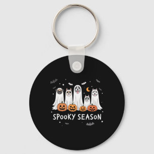 Dogs Ghosts Cute Dogs Dressed As Ghost Funny Hallo Key Ring
