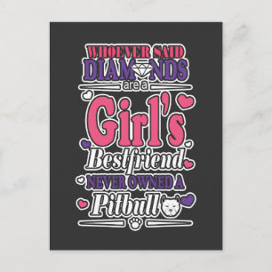 Dogs Gift Best Friend Diamond Pit bull Postcard